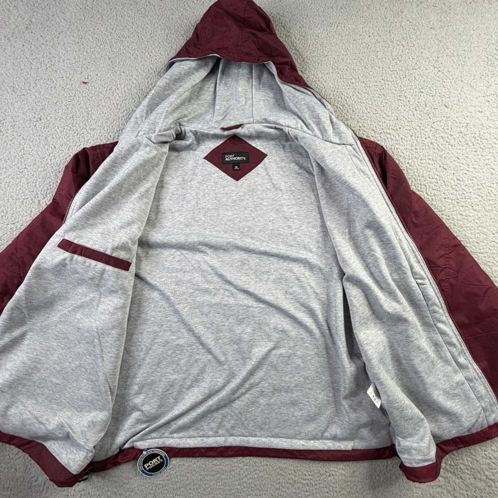 NWT Amazon AWS AMER PSA Windbreaker Hooded Full Zip Jacket Maroon Mens Size XL - Picture 7 of 11